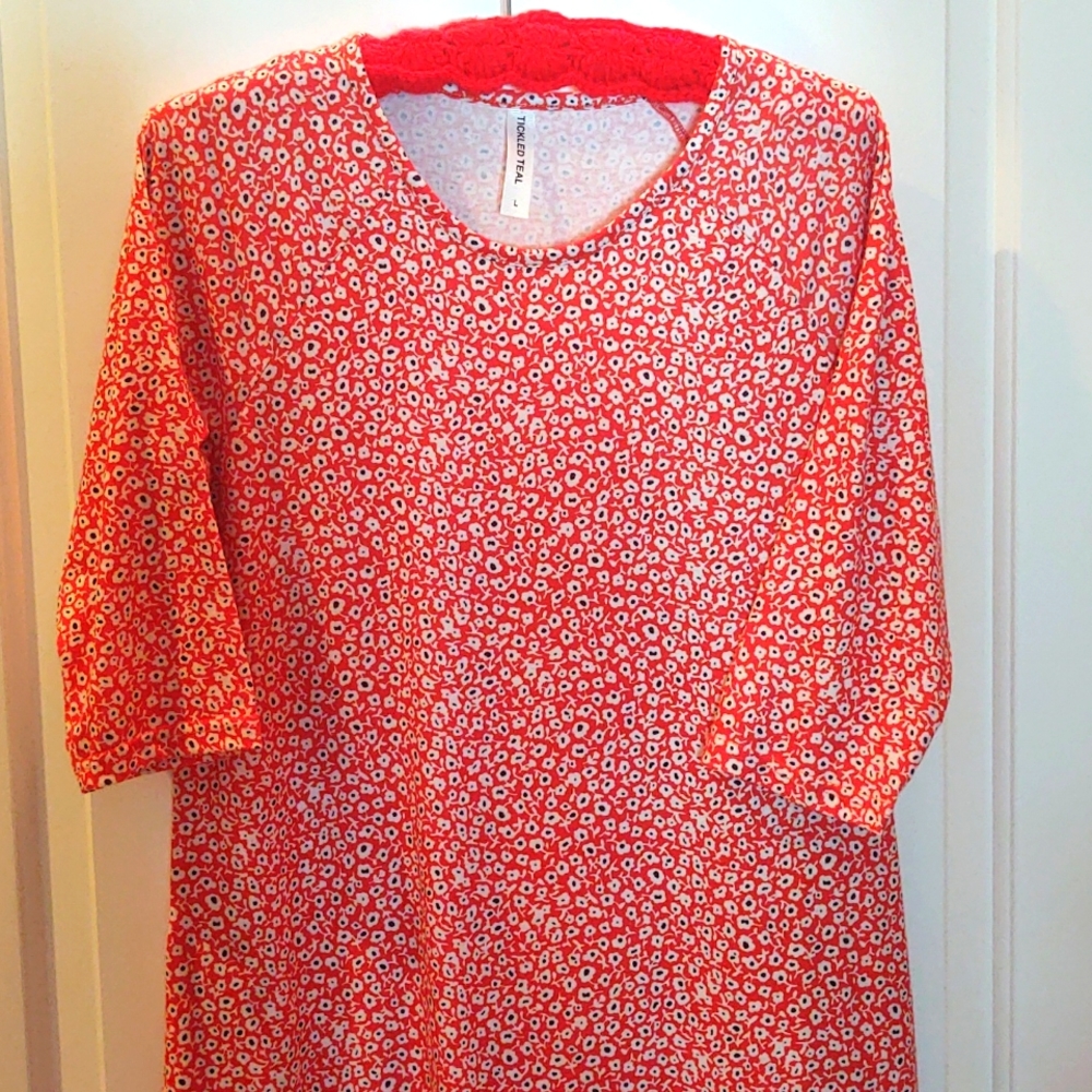 Tickled Teal Knee Length Dress/Cover up